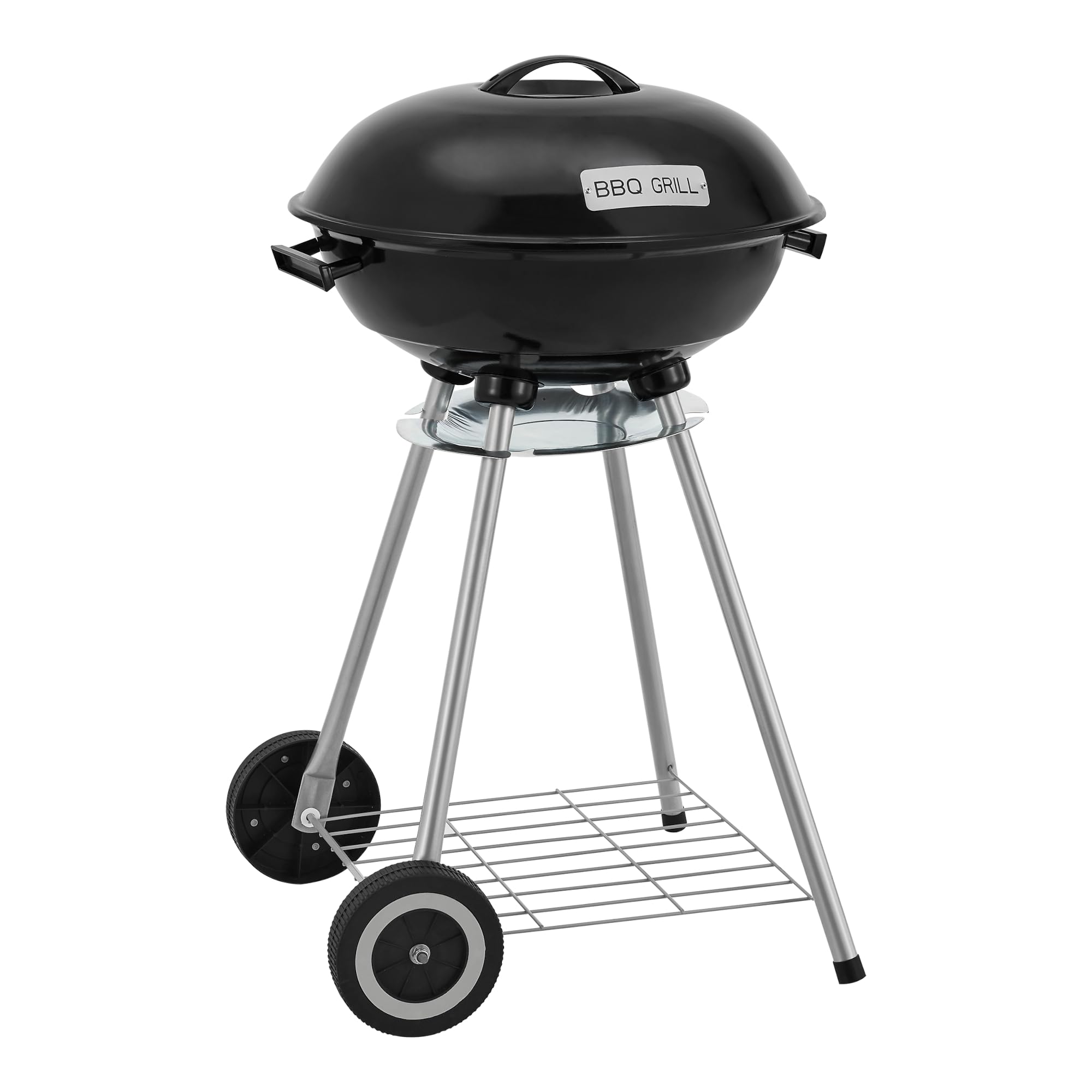 casa.pro Barbecue Sferico a Carbonella BBQ Grill Portatile Carrello Barbecue da Esterno Picnic BBQ con Coperchio Griglia in Acciaio Inox Ripiano 80 x 49 x 47 cm