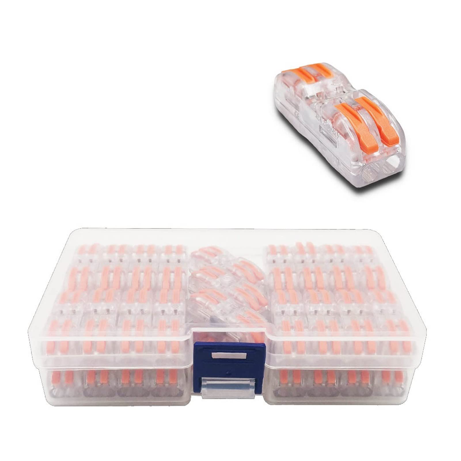 Mini Conector de Alambre en Caja rápido SPL-2/3/4 SPL-42/62 Conductor Compacto Conductor de cableado de Resorte Conductor de Conector Push-in Bloque de terminales(422T 38PCS)