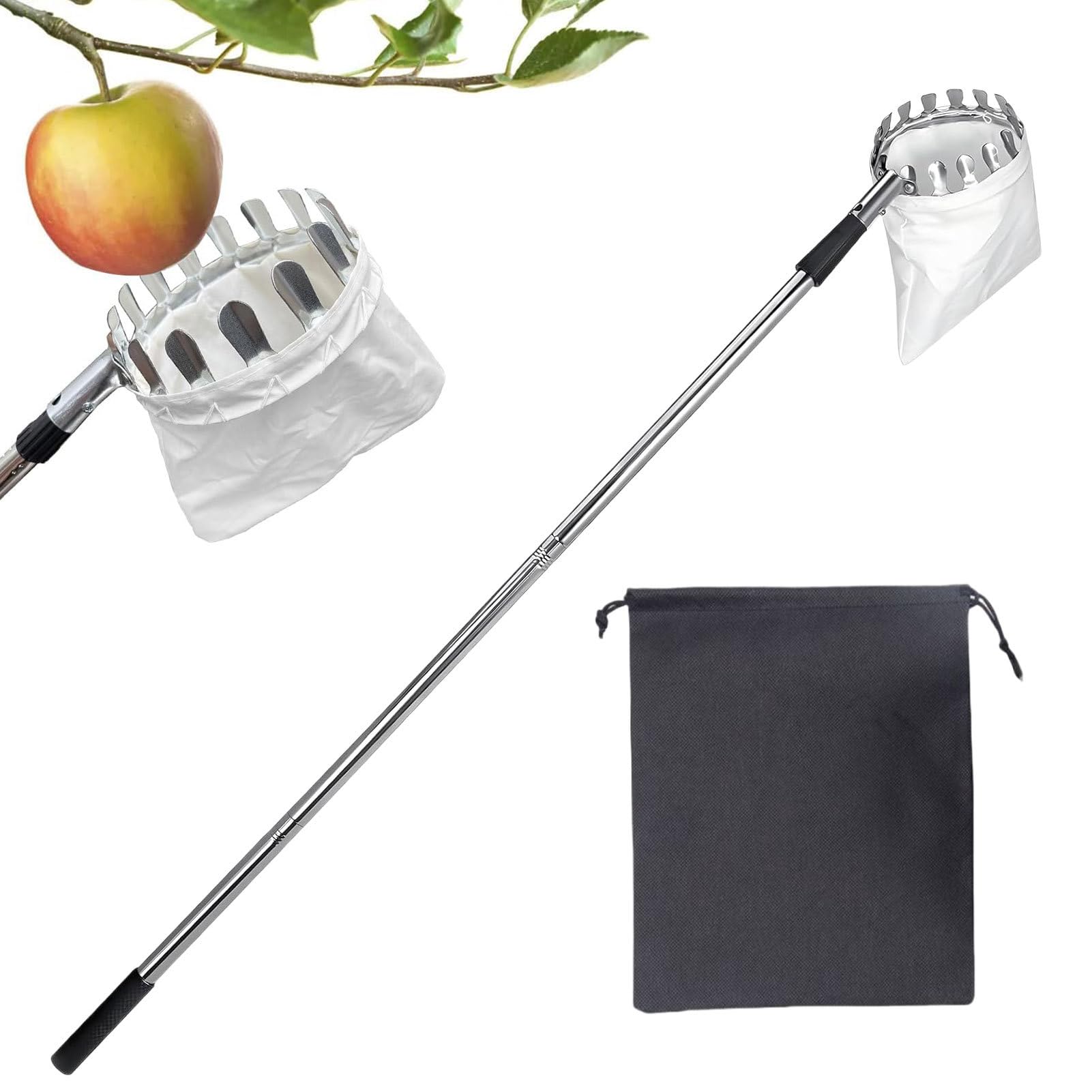 Obstpflücker Stange | Teleskopische Pickerstange - Edelstahl Griffwerkzeug Für Avocado Eichelöffel Birnen Mango Gartenpflücker In Gärten