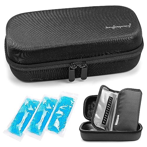 Image of YOUSHARES Insulin Cooler Travel Case - Handy Medication Insulated Diabetic Carrying Cooling Bag for Insulin Pen, Glucose Meter and Diabetic Supplies with 3 Cooler Ice Pack