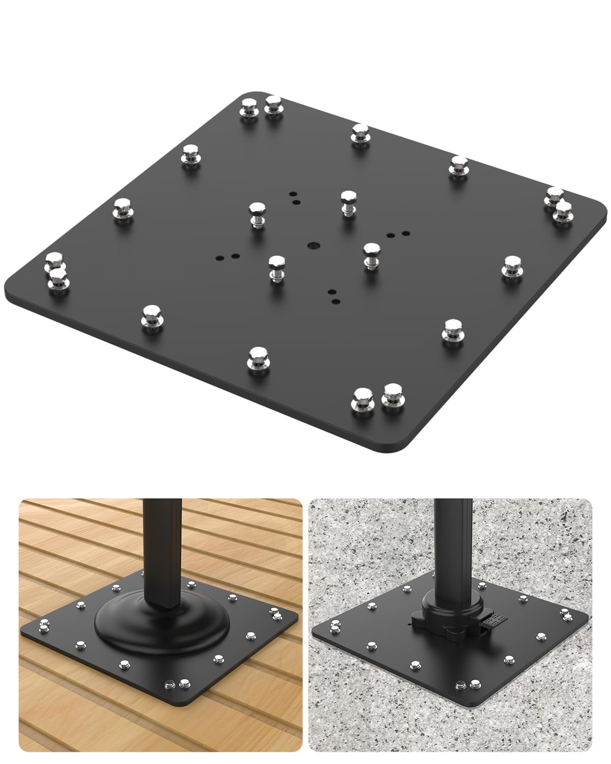 offset patio cantilever umbrella base - space saving steel plate universal weight base for heavy duty outdoor cantilever umbrella