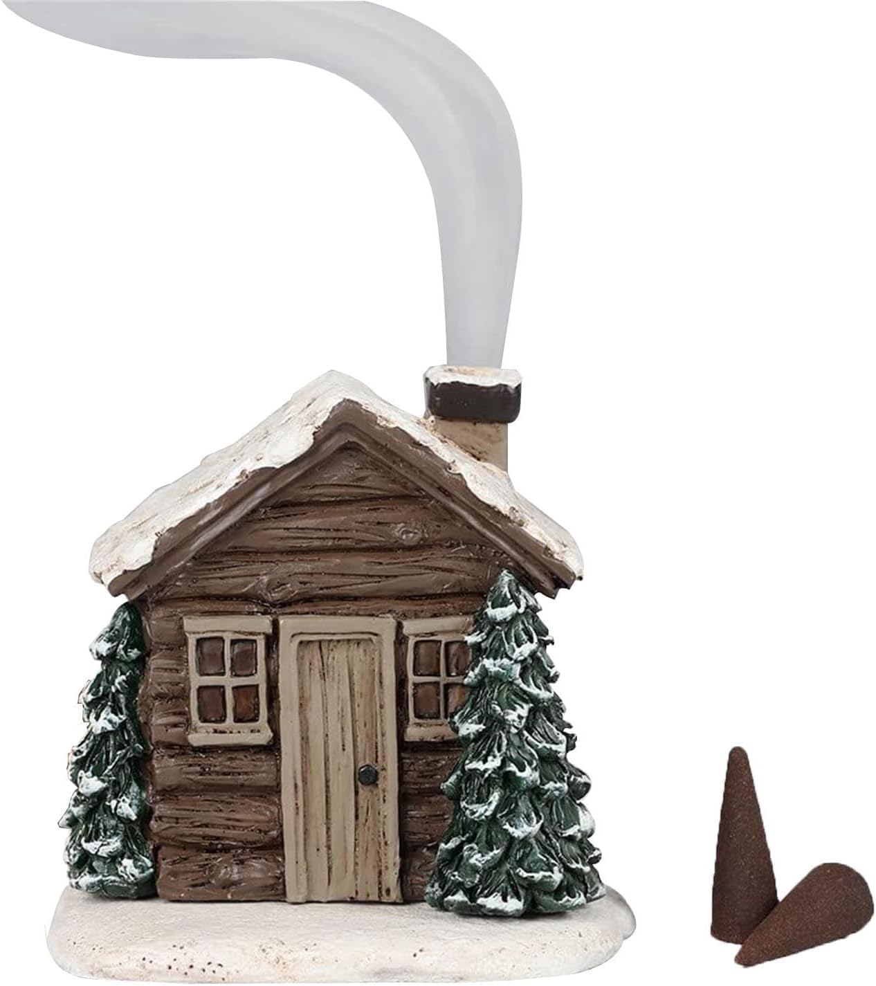 Incense Cone Burner Log Cabin, Log Cabin Snowy Winter