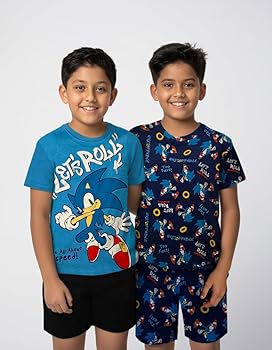 Amazon.com: Sonic The Hedgehog Boys Pajama Set - 4 Piece Short