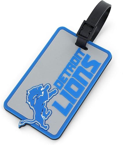 Aminco NFL Detroit Lions - Etiqueta para bolsa suave, azul, 7.5