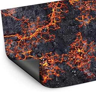 Green Stuff World Wargame Mat, Flamecoil Path, Neoprene Battle Surface, Anti-Slip Backing, 48x70 Inch, with Carrying Bag - 6342