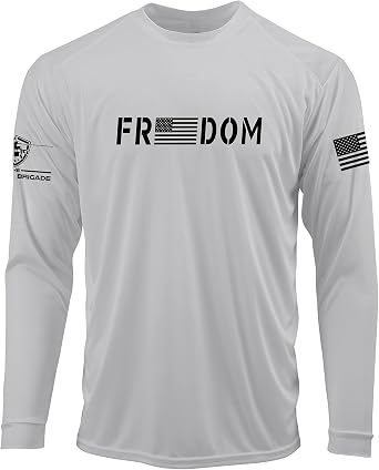 Freedom Patriotic American Flag Dri-fit UPF 50+ Sun Protection Performance T-Shirt