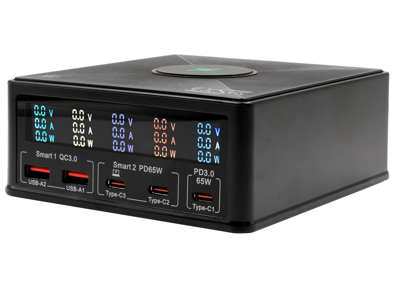 EXSYS EX-1106 Multiport High Power Charger con QI 15W e USB-C PD con max. 160W
