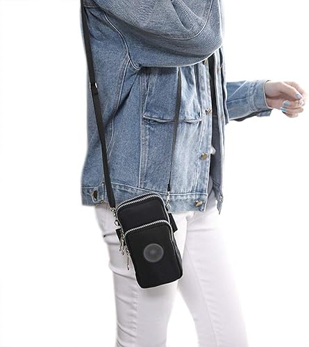 Miniatura 3 de ZGMYC Bolsa de 3 capas para teléfono celular, bolso de pulsera impermeable deportivo para el hombro, cartera