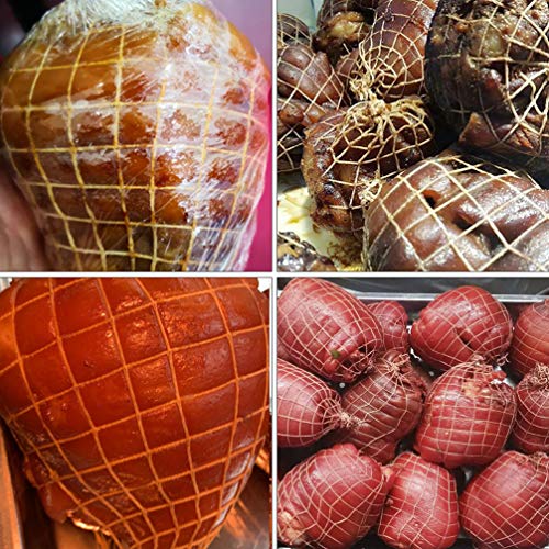Yardwe 2 rollen 3 m braadnet rolroosternet vleesnet kaliber ham net rooknet voor ham kaas roken vulbuis varkensvlees worst vlees slagergaren katoen - Image 3