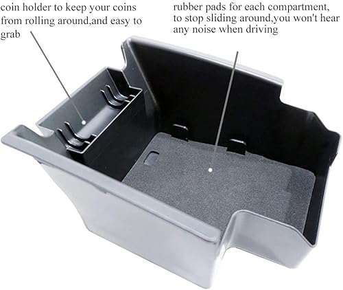 Miniatura 2 de Vesul Caja de almacenamiento de consola central compatible con Ford Escape 2013 2014 2015 2016 Bandeja de ABS Insertar Apoyabrazos Organizador