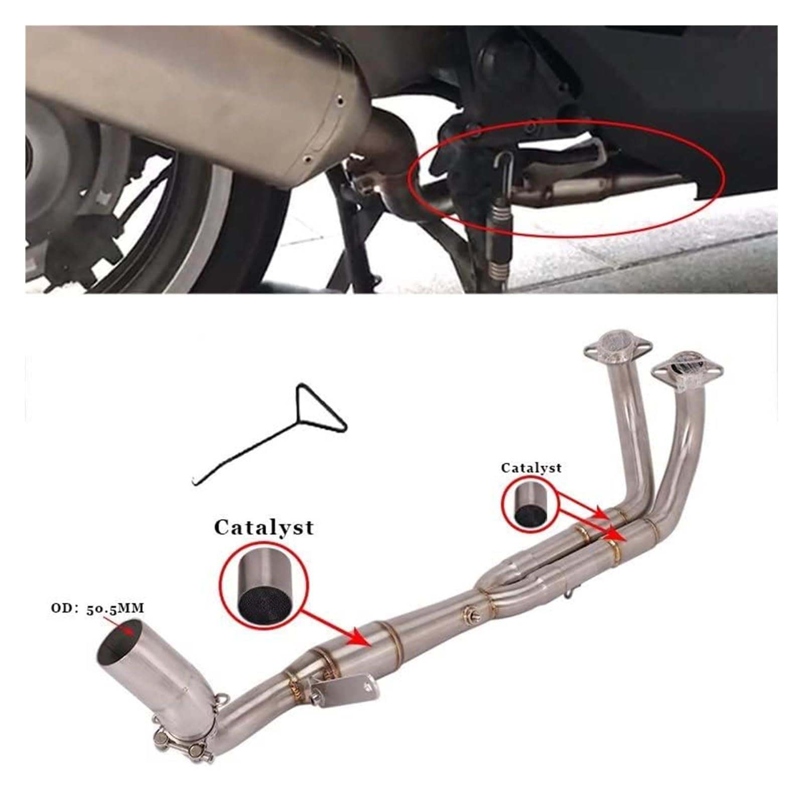 Für C600 Sport 650GT 2012-2015 Motorradauspuff Escape Modifiziertes Mittelverbindungsrohr Slip On Motorrad Auspuffrohr Mittelrohr(1)