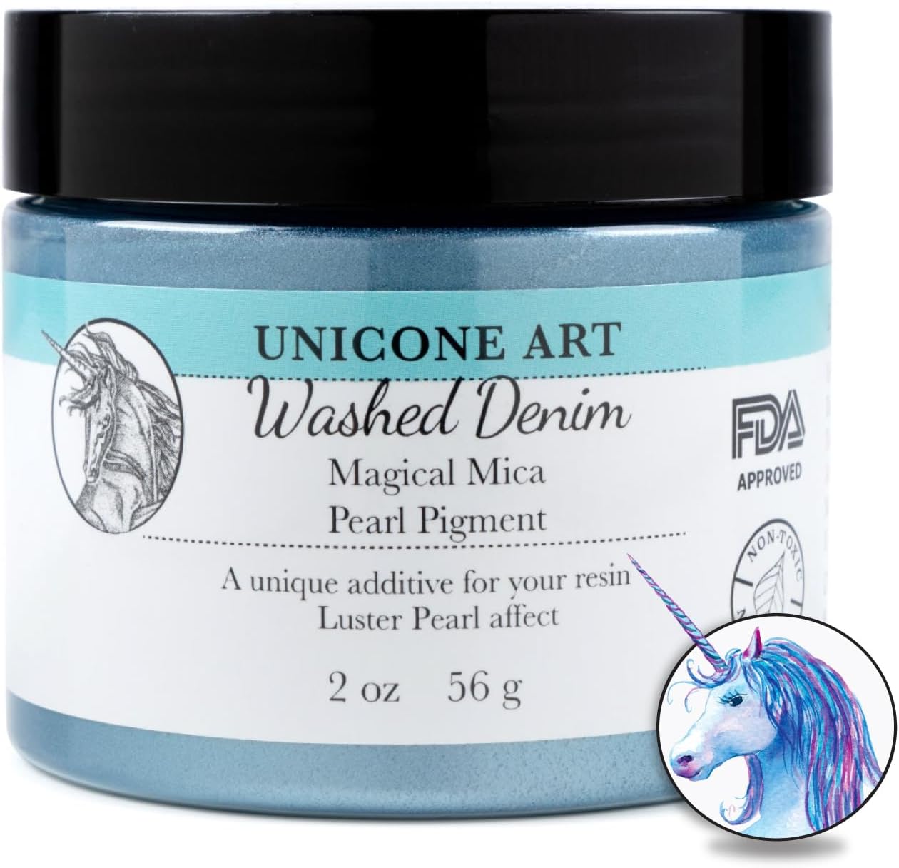Morocco Blue Mica Powder Pigment (56g) Multipurpose DIY Arts and Crafts, Cosmetic Grade, Soap,Resin Epoxy,Paint, Slime, Mold Making, Candle Making, Nail Art (Ultra Fine Glitter, 2oz) Powder Pigment