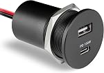 Acegoo 118W 12V USB Outlet 100W Type-C Laptop Car Charger,18W QC3.0 USB-A Dual Port Fast Charging Socket, Replacement Car Charger Accessories for RV Camper Trailer Truck Boat Golf (1Pcs)