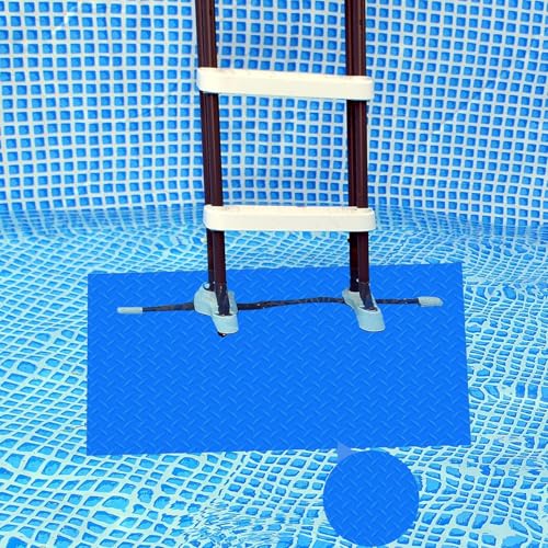 Pool Ladder Step Mat Blue 9x24/9x36/36x36 Waterproof Pool Mat Anti Slip Swimming Pool Protector Pad mat (Blue 9x24Inch)