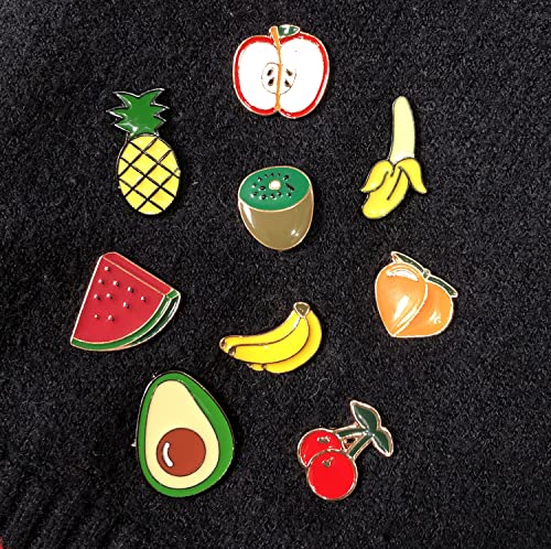 16PCS Cute Fruit Pin Set Strawberry Avocado Peach Pineapple Banana Cherry Brooch Cartoon Badge Lapel Backpack Scarf Decoration4