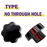 Vista 3 de 4 tuercas de rosca hembra M10 de 1.969 in de diámetro de la cabeza, rosca moleteada de plástico que sujeta el mango de la perilla de estrella