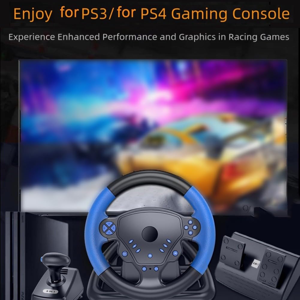 Volante da corsa wireless con controller ergonomico da gioco per PS4 PC Smart TV, materiale ABS (rosso)