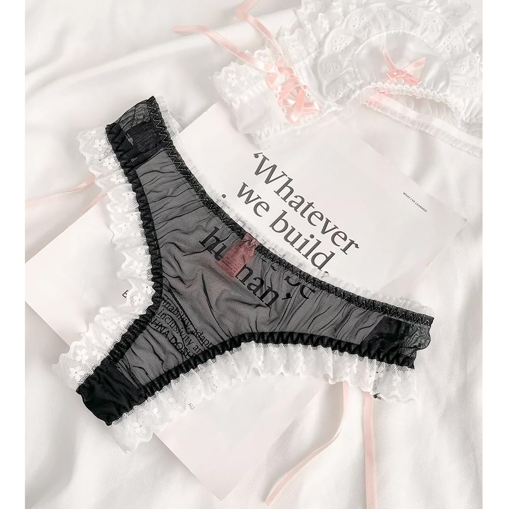 Joyralcos Japanese Lolita Bikini Panties Sexy Anime Briefs for Women Maid Cosplay Lingerie Panty: 8 Thong Briefs