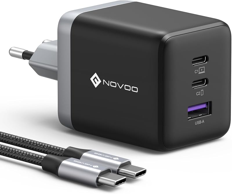 NOVOO Caricatore USB-C 100W GaN III — 3 porte, sconto che non torna spesso