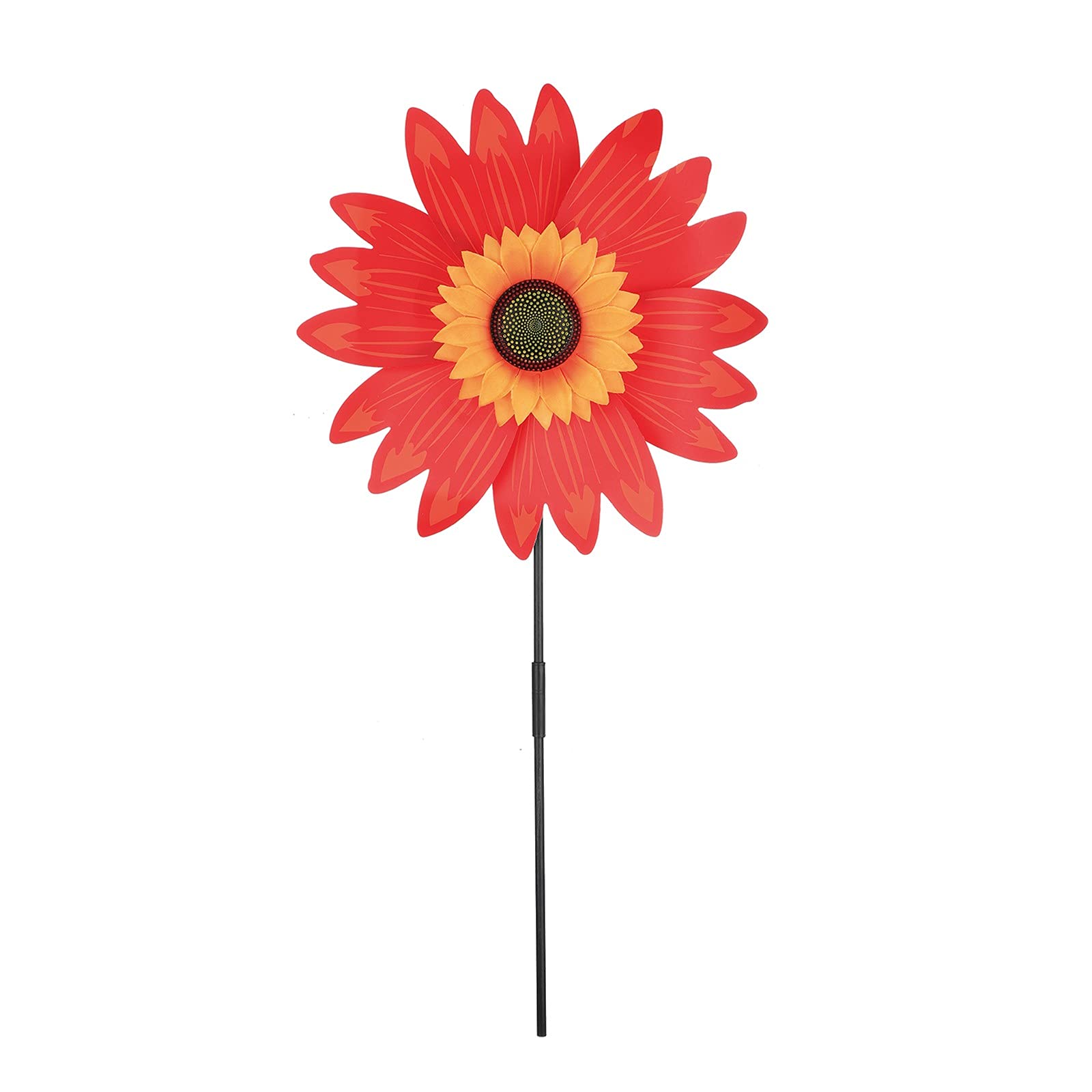 Xmiral Sunflower Garden Wind Decoration Windmill De Outdoor Patio Large (Red, One Size)