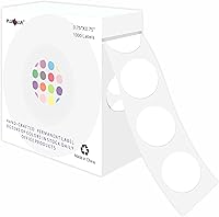 Vista 223 de PARLAIM 6 Rolls 6000PCS 3/4" Round Circle Color-Code Dot Stickers, 6 Color Style Colorful Coding Label Sticker for Home Office Classroom