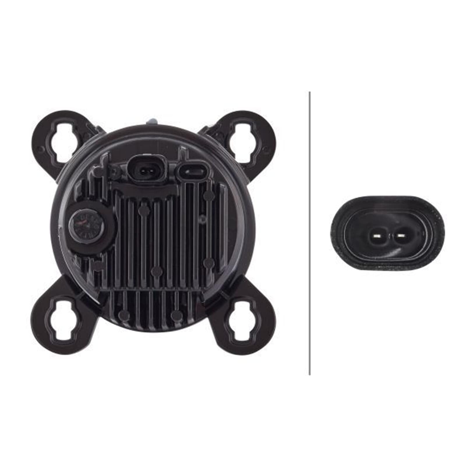 HELLA 1B0 015 050-131 LED-Hauptscheinwerfer - 90mm Essential R80 - 24/12V - rund - Einbau - Stecker: DEUTSCH Stecker - vorne rechts/vorne links | 1B0 015 050-131, Frontscheinwerfer