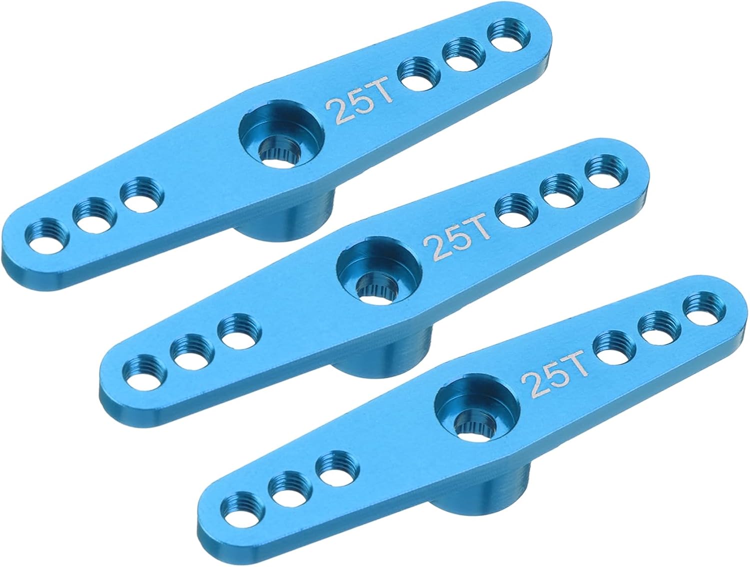 MECCANIXITY 3 Pcs Aluminum Servo Horn 25T Servo Horn Steering Double Arms 47mm Length Black Suitable for DIY RC Car/Boat/Airplanes Boat Model Accessories