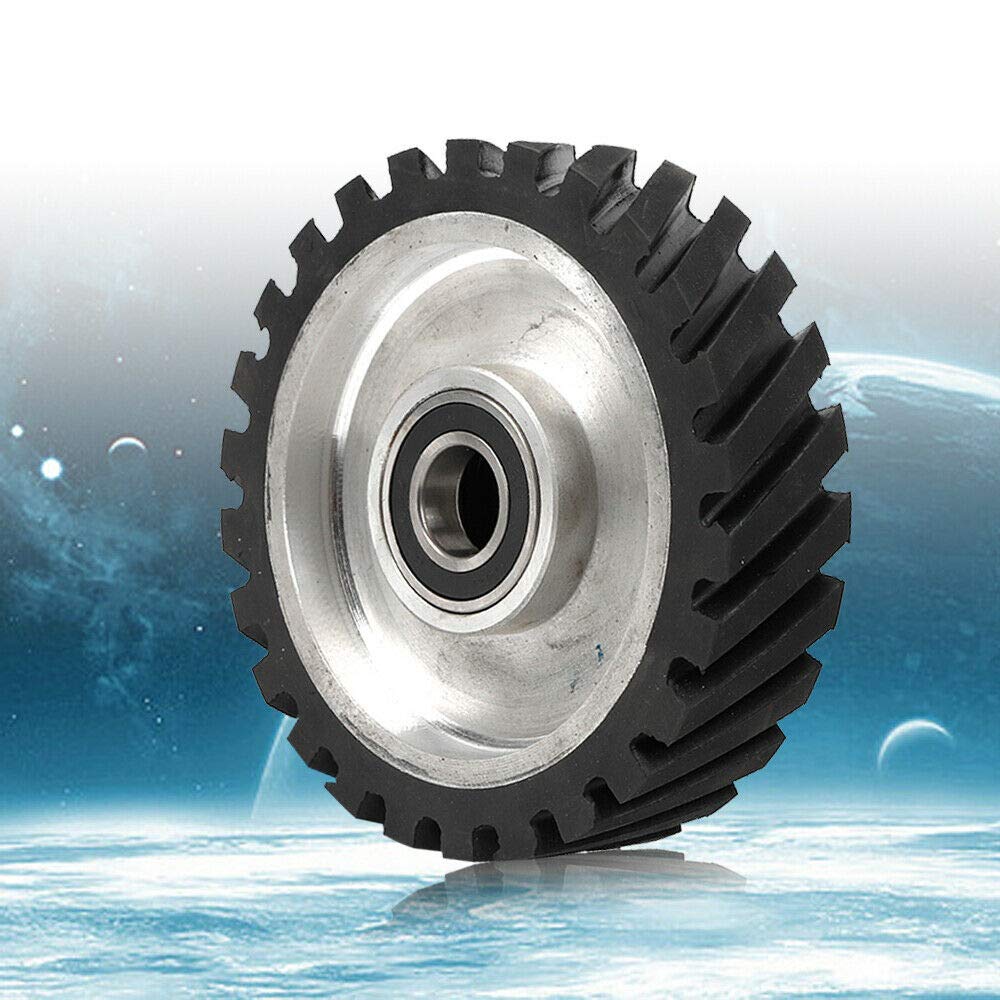 8 Inch Serrated Contact Wheel Belt Grinder Sander Rubber Wheel Bearing Belt Grinder Wheel (US Stock): Industrial & Scientific