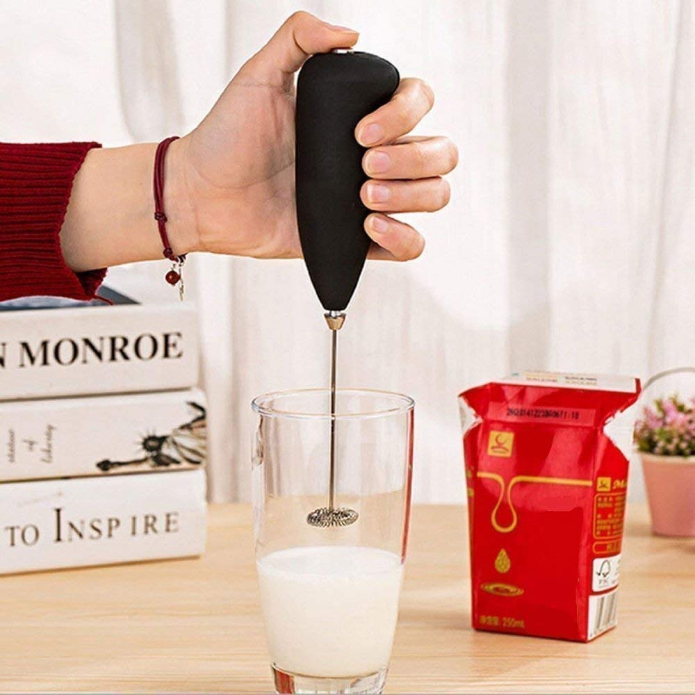 HUTU Milk Frother Electric Foam Maker Classic Sleek Design Hand Blender Mixer Froth Whisker Latte Maker for Milk,Coffee,Egg Beater,Juice,Cafe Latte,Espresso,Cappuccino,Lassi,Salad(Multicolor)