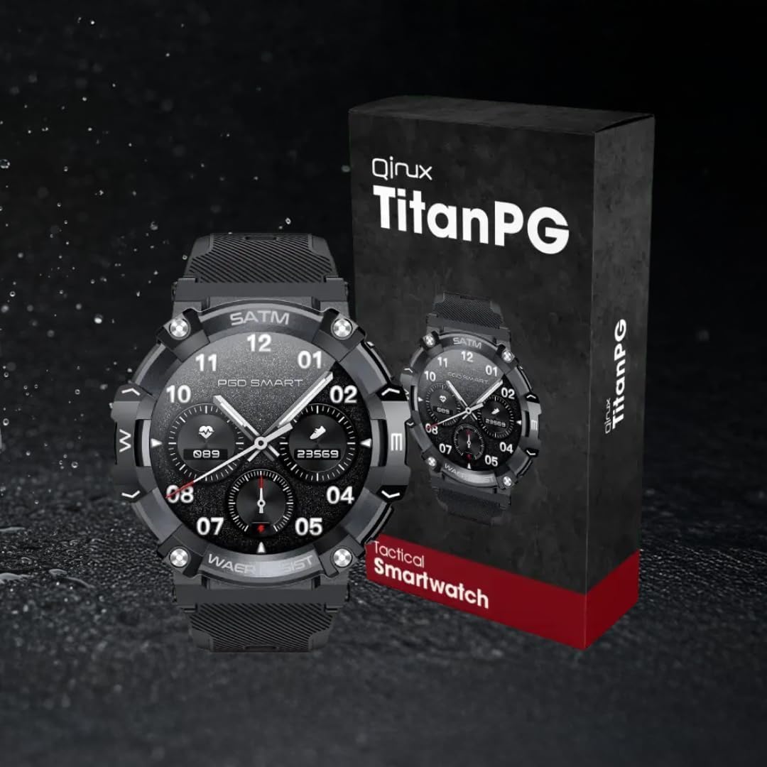 TitanPG – Smartwatch Táctico Militar, Resistente al Agua y Golpes, Monitoreo de Salud 24/7 (Ritmo Cardíaco, Presión, Oxígeno y Sueño)