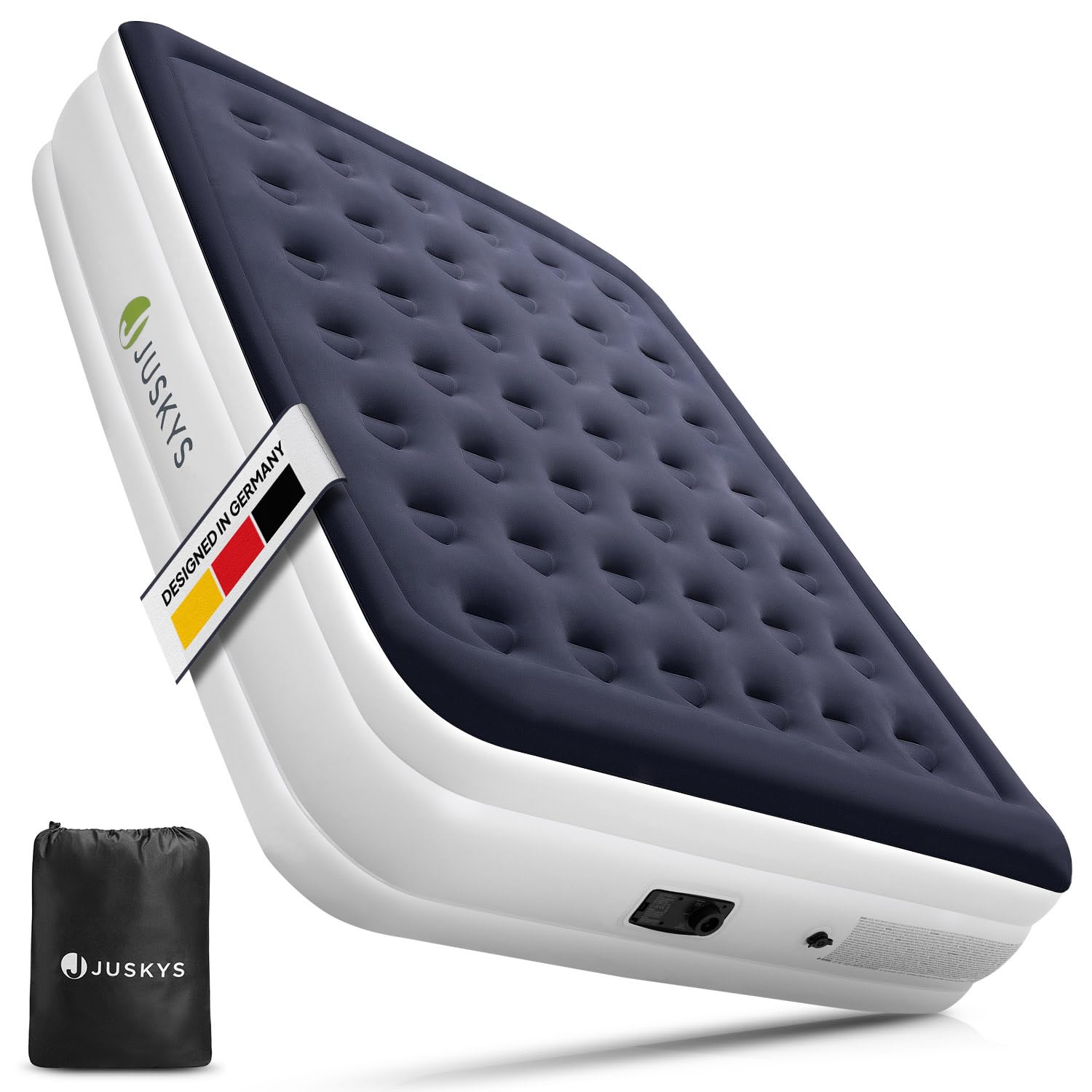 Juskys Matelas Gonflable Sapri L - lit Gonflable Automatique autogonflant pour 2 Personnes - Matelas Gonflable comme lit d'appoint ou pour Le Camping - Pompe intégrée