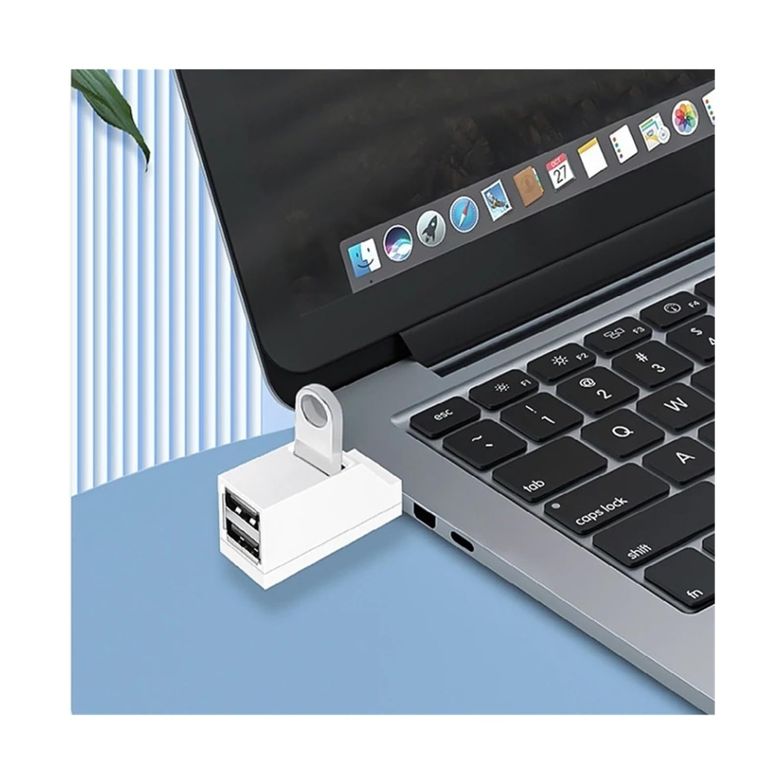 Hub USB 3.0 3-portowy do mini rozdzielacza, szybki transfer danych 5 Gb/s, przedłużacz do laptopa PC (2.0 USB, biały)