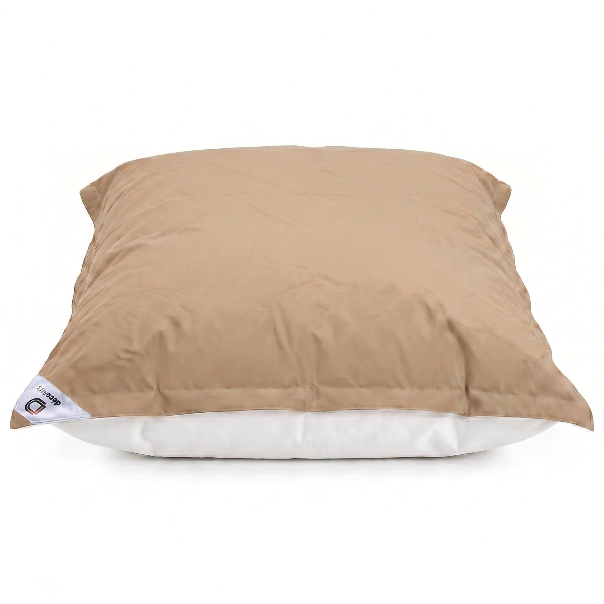 Pouf da Esterno Gigante XXL 180x140cm Imbottito (Non Gonfiabile) Galleggiante Piscina - Pouf Giardino Impermeabile Sfoderabile - Riempimento 450L Palline Polistirolo - Beige