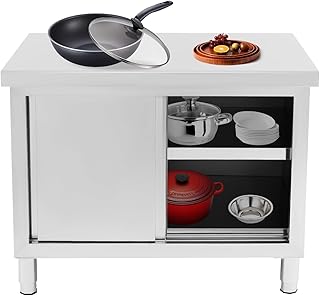 3 camadas mesa de trabalho, bancada INOX, armário de cozinha, comercial portas de correr para cozinhas, restaurantes hotéis dois tamanhos disponíveis (100 x 50 cm)