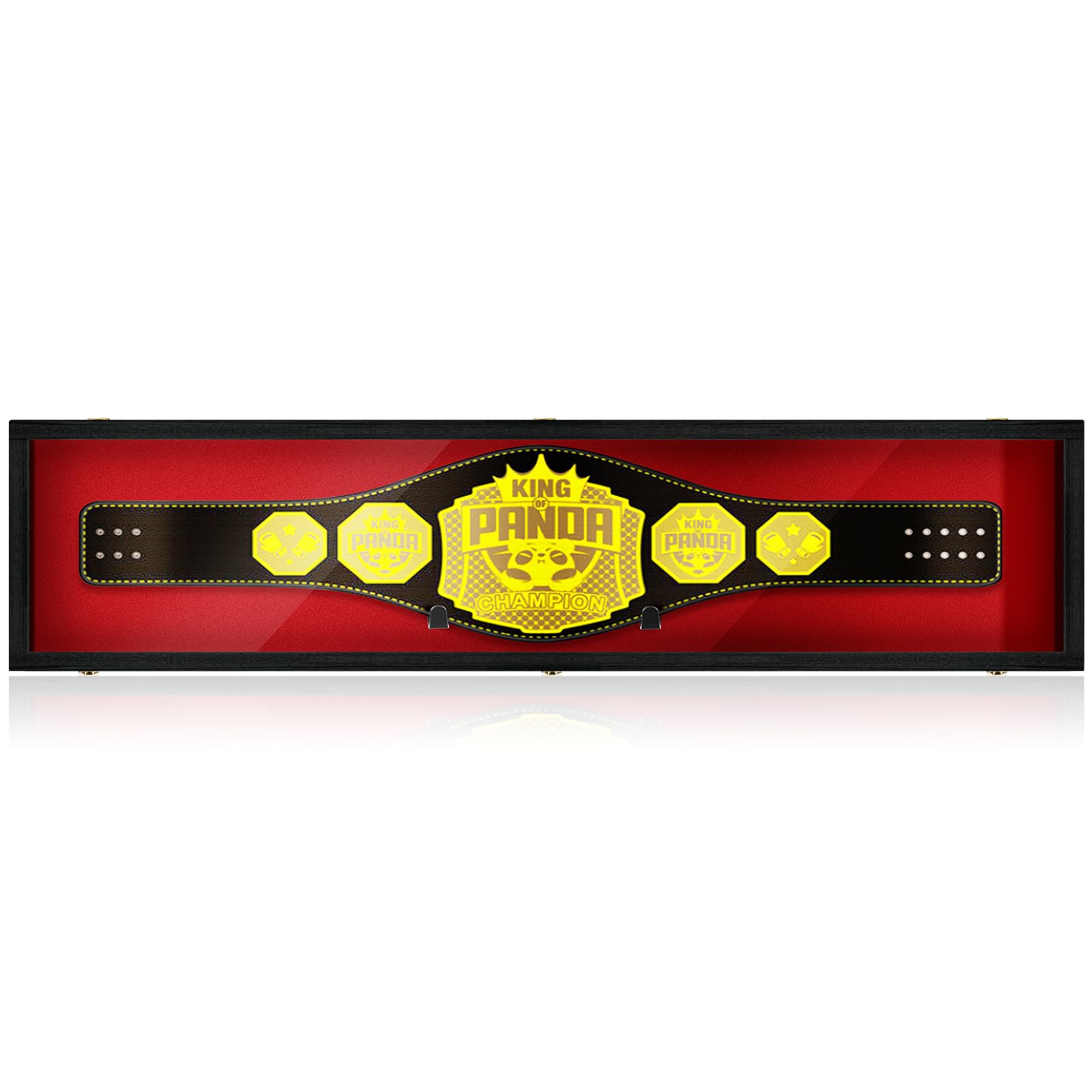 Photo 1 of *** MINOR DAMAGE***Silipull 54" Wrestling Championship Belt Display Case Championship Wrestling Belt Wall Mount Wooden Display Case Cabinet W/98% UV Acrylic Door Lockable Box for Christmas Collectors Gift