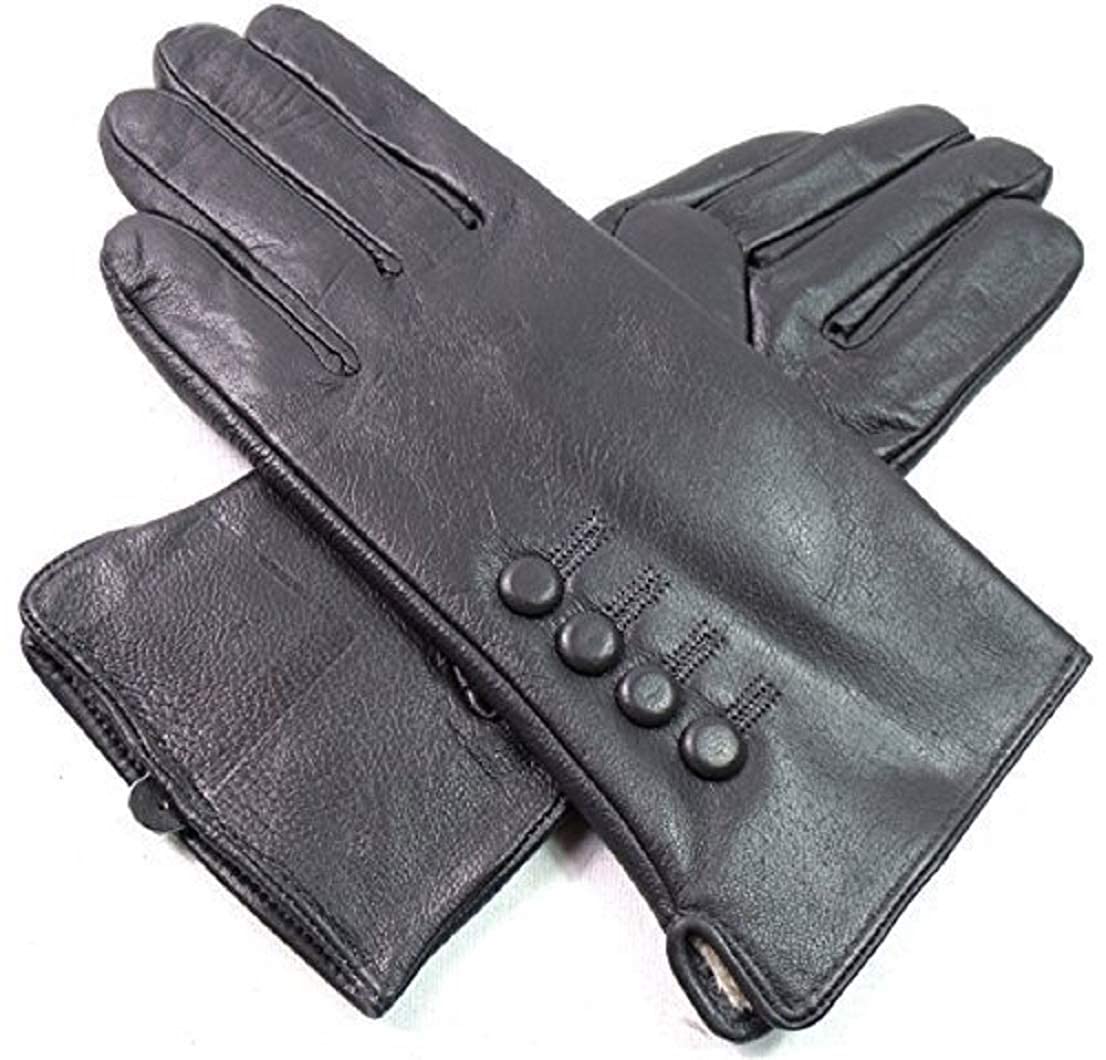 The Leather Emporium Women's Grey Premium Genuine Leather Gloves (Medium, )