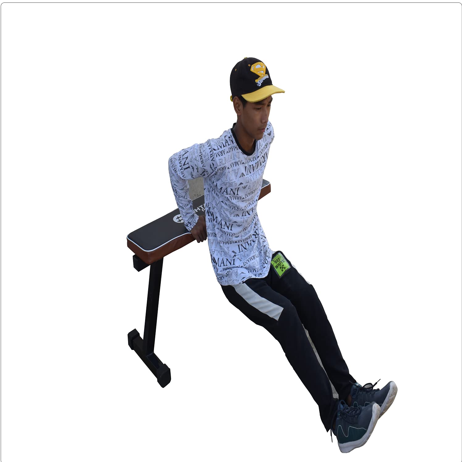 HASHTAG FITNESS Flat Bench Made up of 2 x 2 m/s Pipe, Home Gym Standard Size Benches-image-22