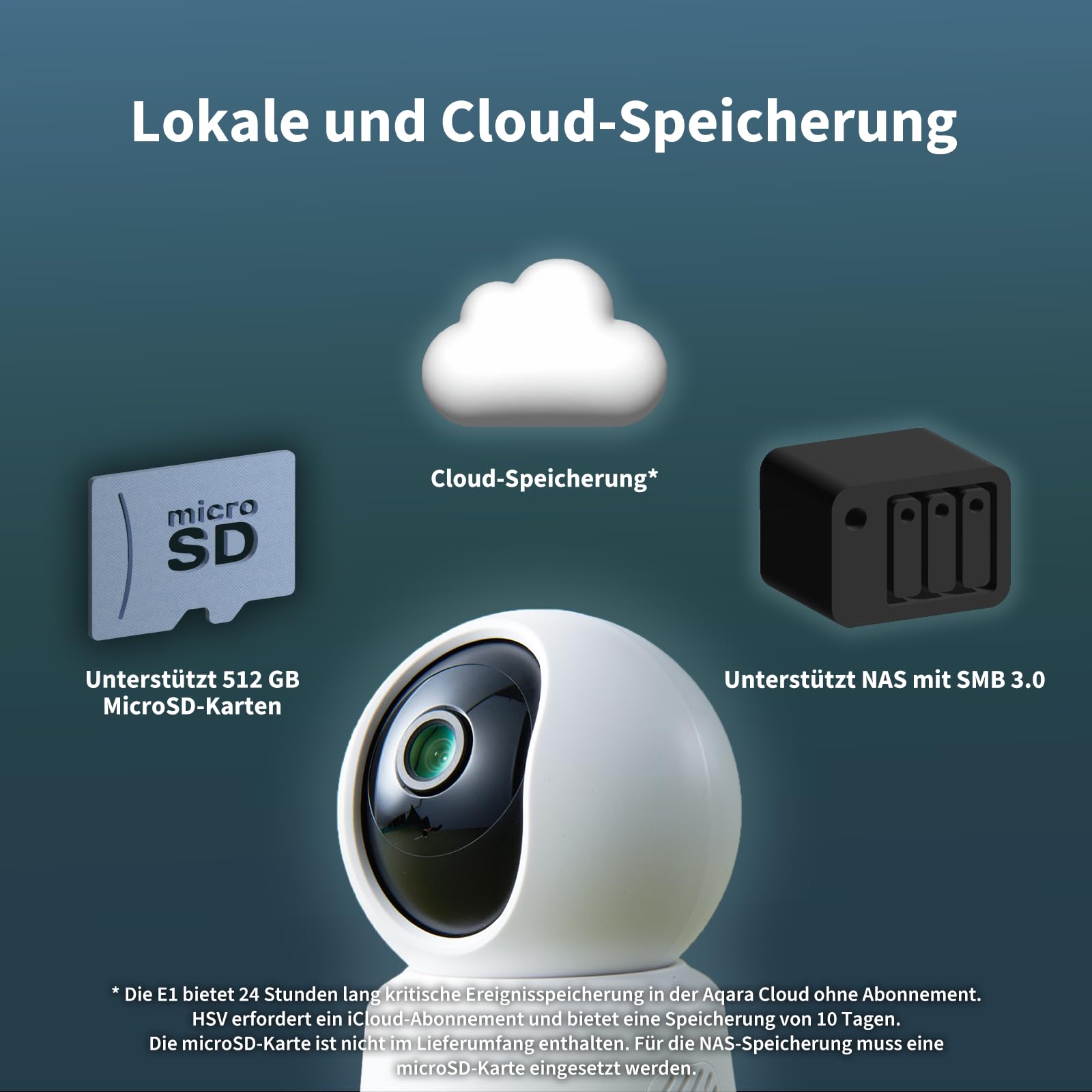 Aqara 2K Innenraum Sicherheit Kamera E1, HomeKit Secure Video | Schwenken&Neigen, 2-Wege-Audio, Nachtsicht, Personenverfolgung, Wi-Fi 6, HomeKit, Alexa, Google Home, SmartThings, IFTTT