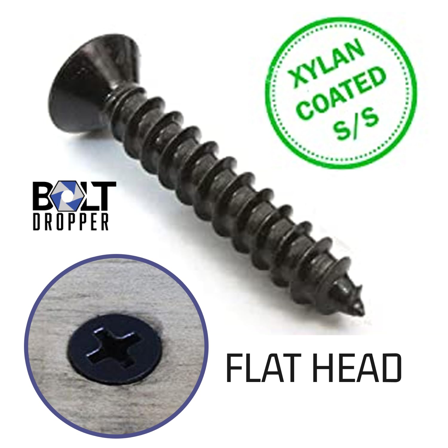 Vis à Bois EBAIJQUO - Lot De 80 - M3x30 Mm - Tête Plate Phillips - Acier Inoxydable 304 - Revêtement Xylan Noir