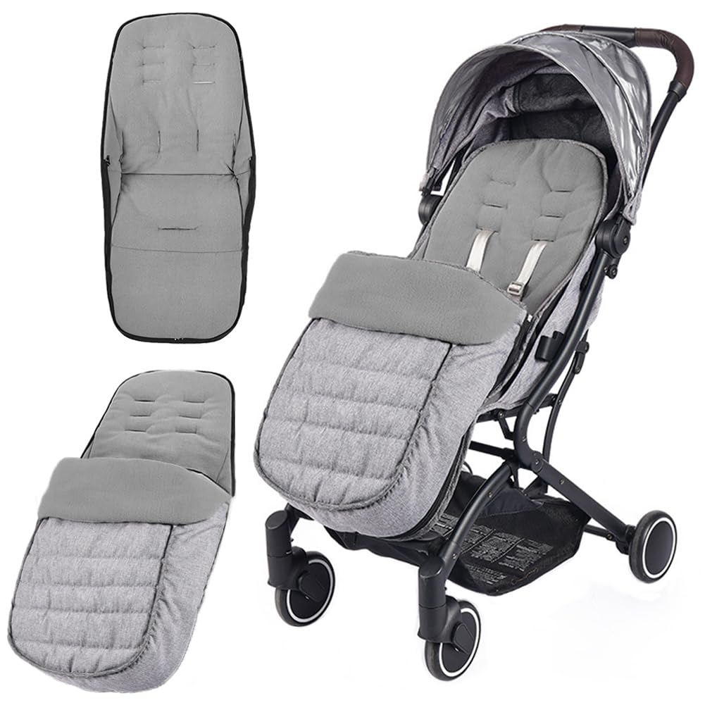 Universal Pushchair Footmuff Fleece Lined Baby Stroller Footmuff Waterproof Windproof 2 in 1 Pram Foot Cover Infant Toddler Kids Winter Warm Cosy Toes Detachable Buggy Seat Liner Cushion