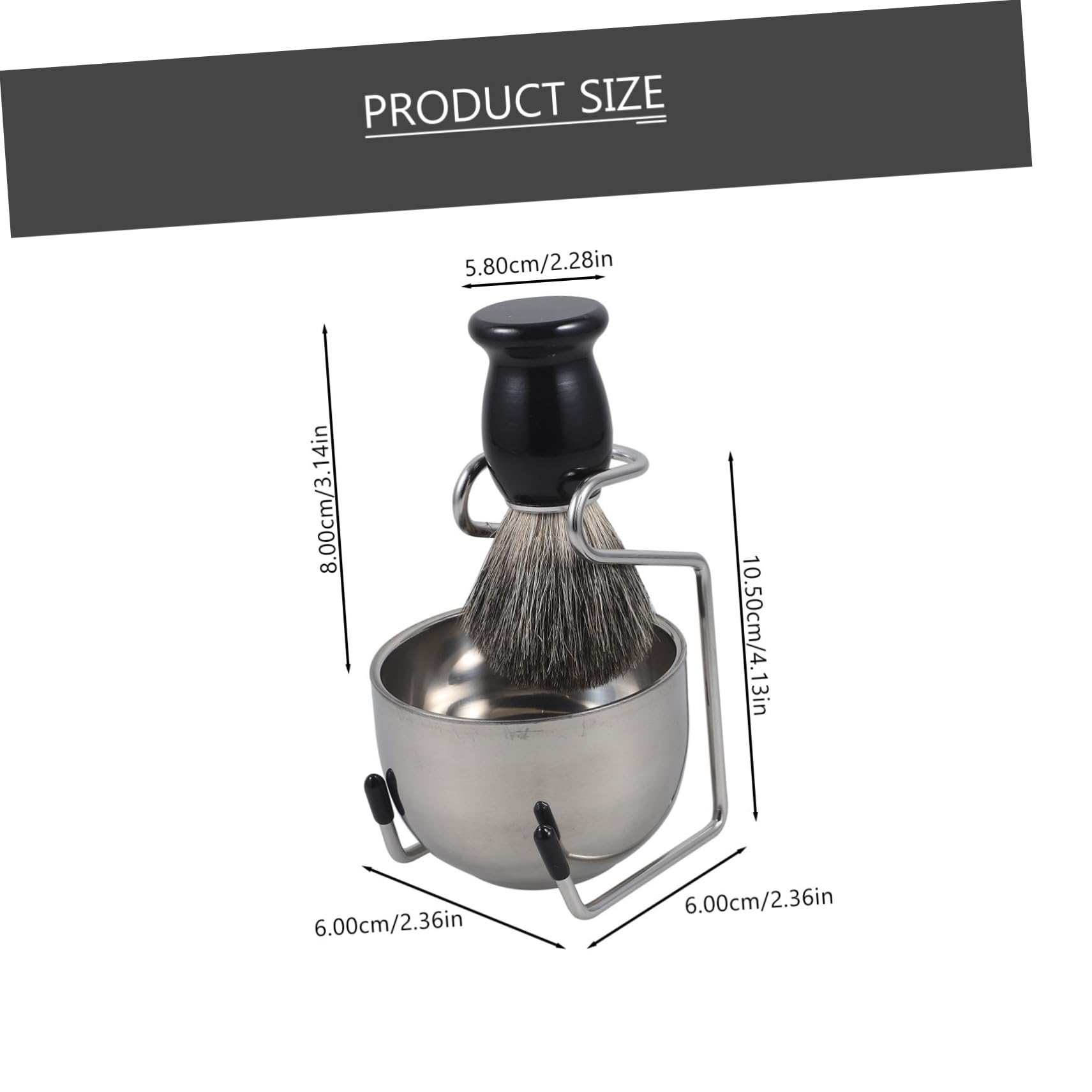 FOMIYES 1 Set Ergonomic Shaving Brush with Foaming Bowl Stand for Men Durable Badger Hair for Home Salon Barber Use