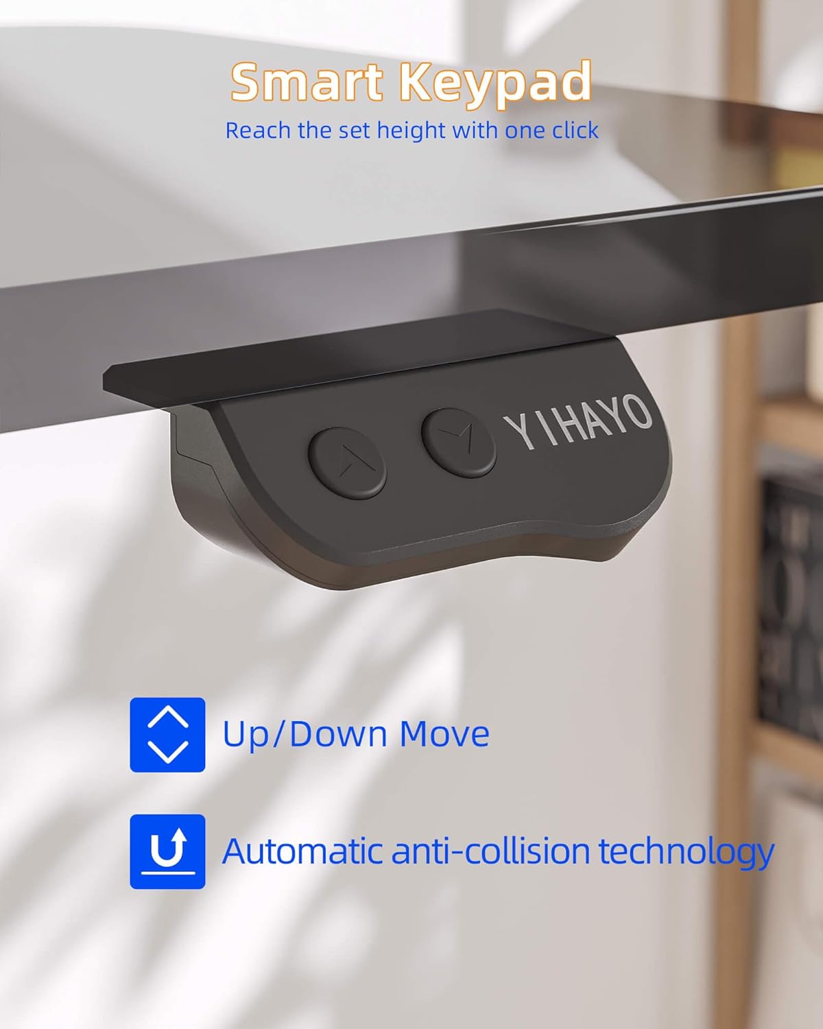 YIHAYO Electric Standing Desk Converter 32 inch, Sit to Stand Up Height Adjustable Desk Riser, Quick Sit to Stand Tabletop Dual Monitor Riser Workstation for Home Office with Keyboard Tray, Natural - Image 5