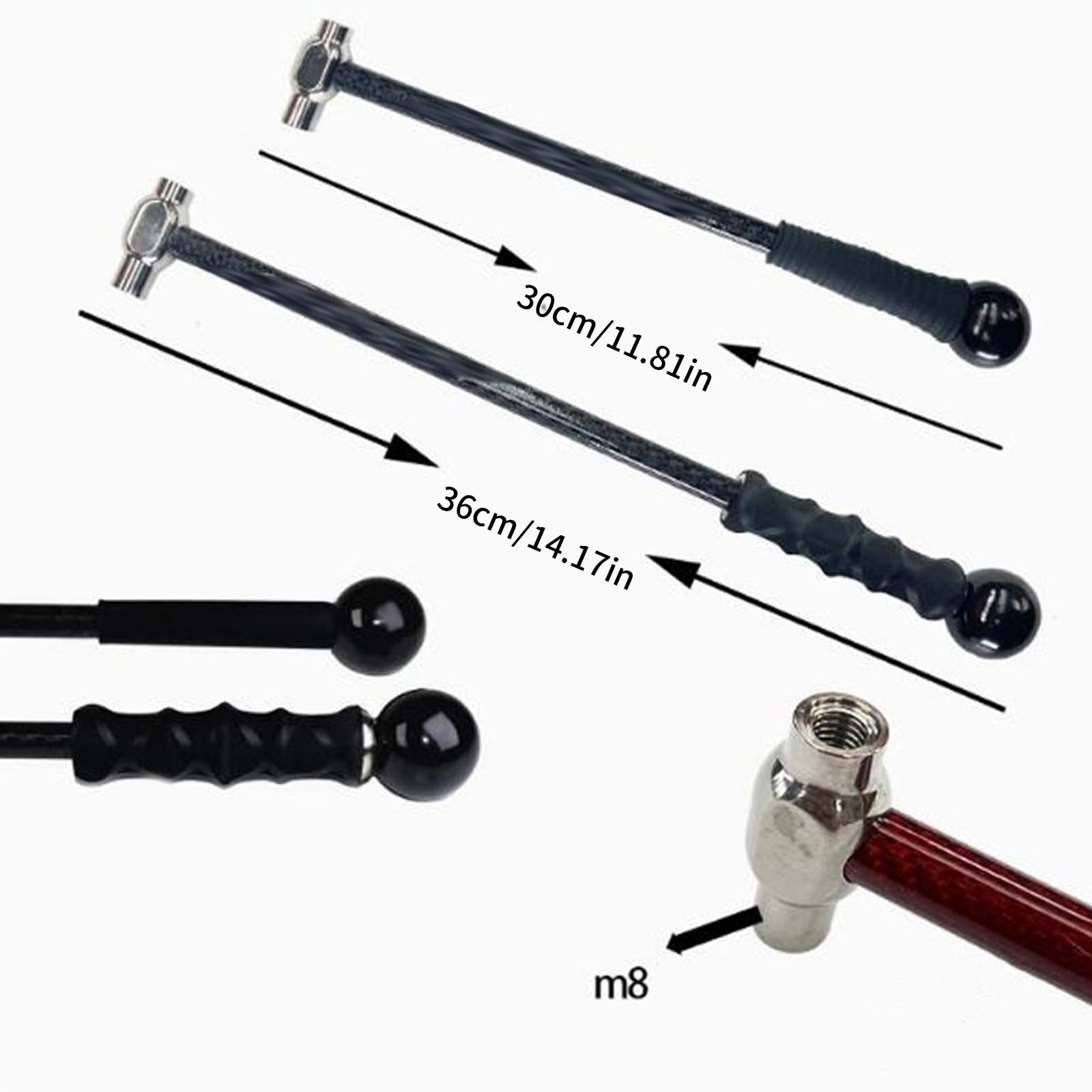Juego de martillo de pluma desmontable para alisar abolladuras de fibra de carbono Diseño de punta de aleación con opciones de diseño de múltiples cabezales Panel de varilla para alisar cuerpo