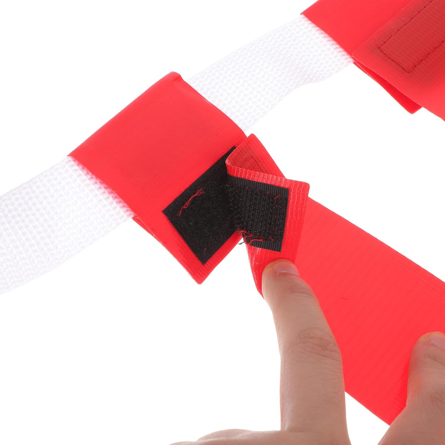 KESYOO Adjustable Football Waist Flag Set with 10 White Belts and 30 Red Yellow Rugby Flags Training Equipment