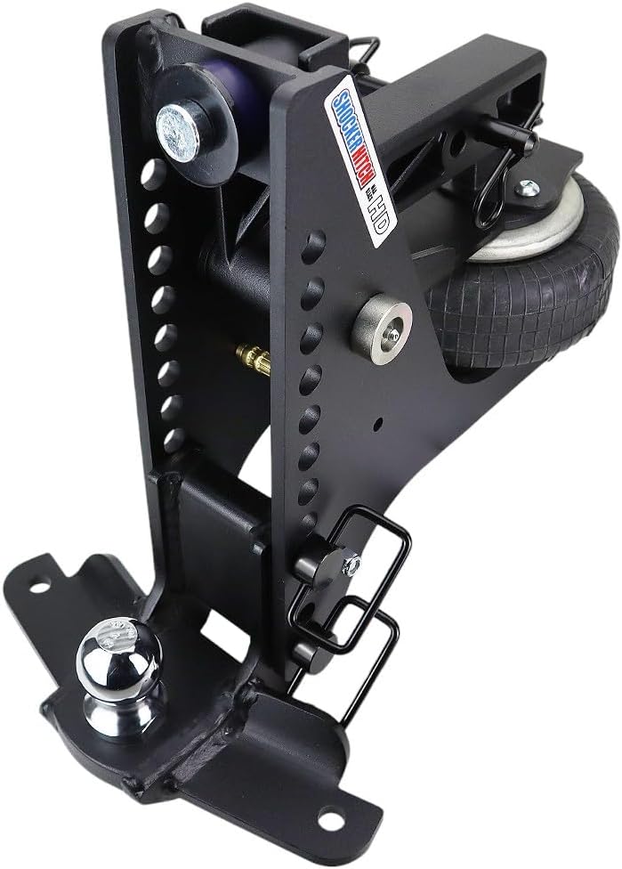 Shocker HD Max Air Sway Bar Super Drop Hitch Fits 2" Hitch Has 2" Ball, 12-1/2" of Drop, 20,000 lbs GTW