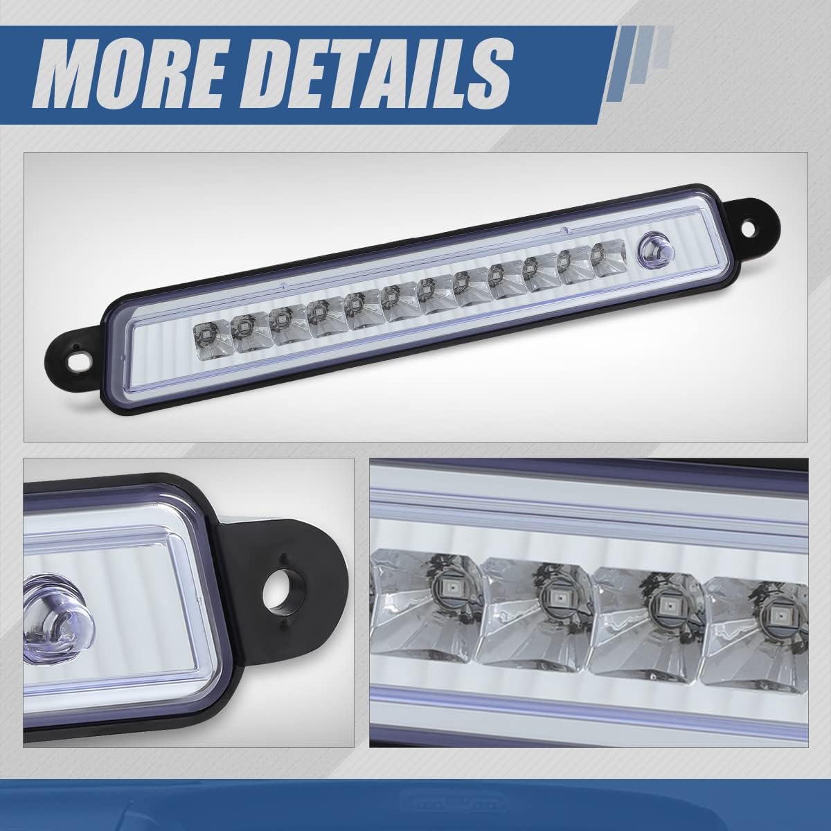 Auto Dynasty Full LED 3rd Third Brake Light Compatible with 2004-2015 Nissan Pathfinder Armada Infiniti QX56, Rear Center Cab Cargo Lamp High Mount Stop light, Chrome Housing