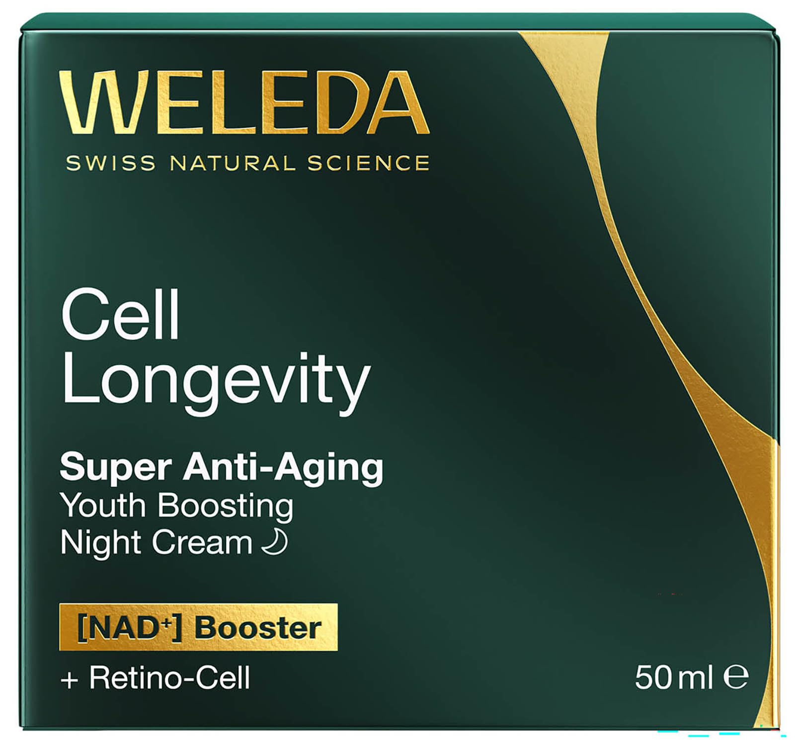 WELEDA Cell Longevity Super Anti-Aging Youth Boosting Night Cream - Gesichtspflege Nachtcreme mit [NAD⁺] Booster & [Retino-Cell] reduziert selbst tiefe Falten sichtbar (Naturkosmetik, vegan, 50ml)