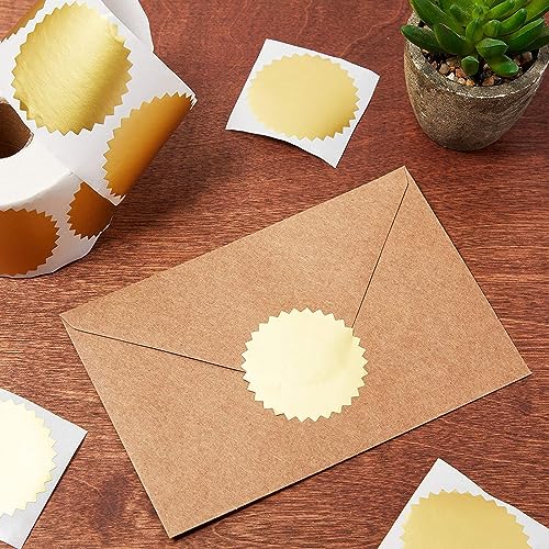 Stockroom Plus Round Gold Seal Sticker Roll - Envelope Sealer for Invitations & Greeting Cards - Circle Sticker Labels - 2 in, 500 Count