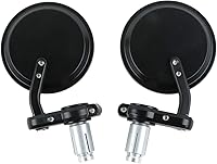 Vista 2 de TCT-MOTORPARTS Espejos de extremo de barra de mango redondo de 3 "negro de 7/8 pulgadas, aptos para Cafe Racer Bobber Bike Honda GROM MSX125