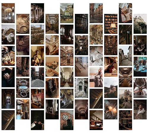 Image of Craft Qila Dark Academia Pack of 54 Aesthetic Wall Collage Kit, Girl Room Decor, Dorm Decor, Photo Collage Kit, Wall Collage